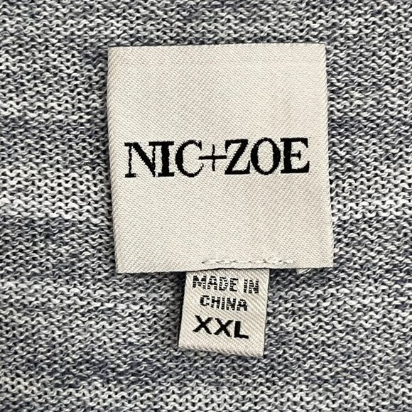 Nic + Zoe Vital Twist Sweater Pullover Knit Top Blue Stripes Women's XXL 2XL - Picture 10 of 12